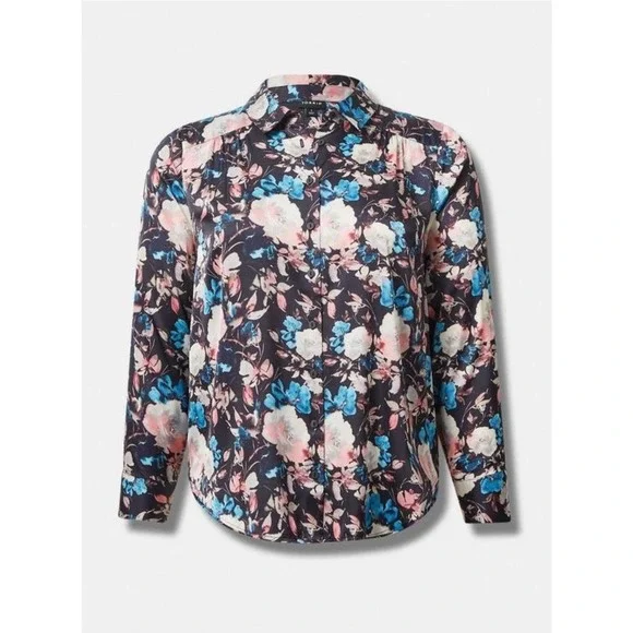 Torrid Floral Long sleeve Blouse 1X - Picture 3 of 4